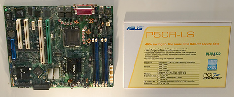 CeBIT 2005: Asus P5CR-LS single P4 serverplank